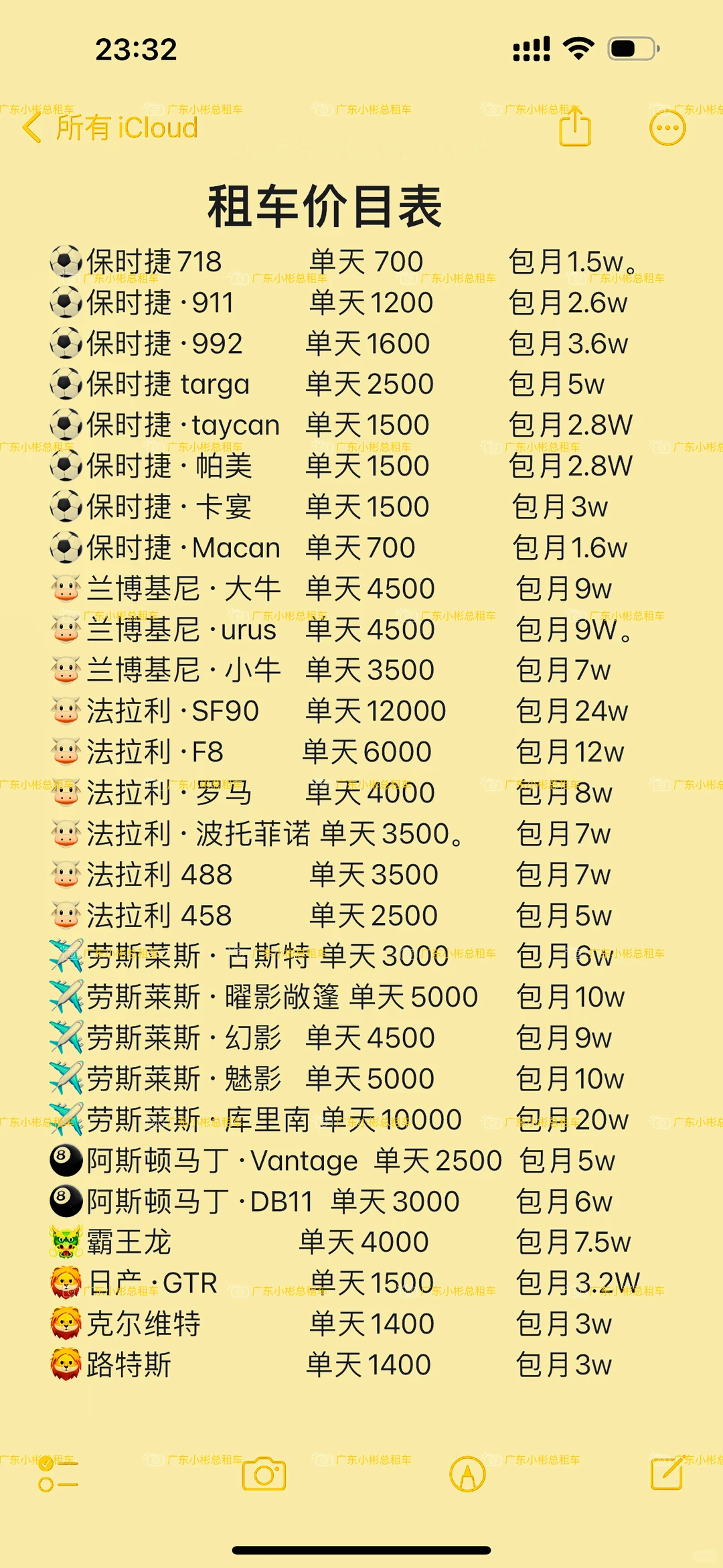 12月租车价格表！欢迎大家前来参考