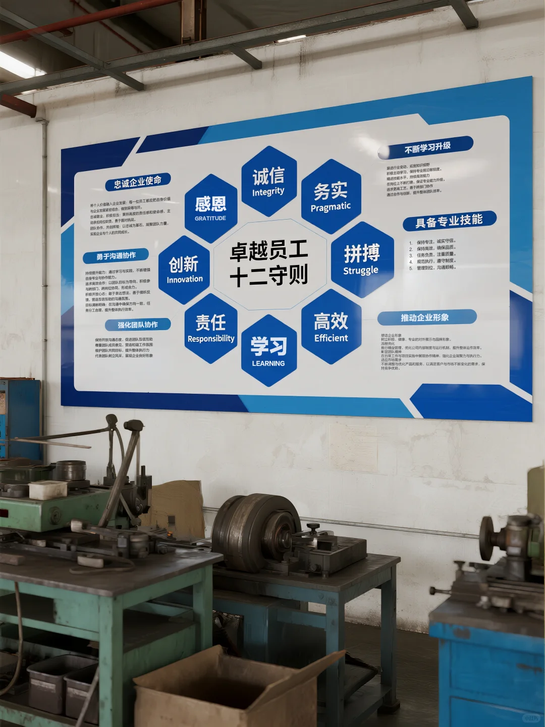 ? 工厂车间这样装文化墙，谁还想看白墙