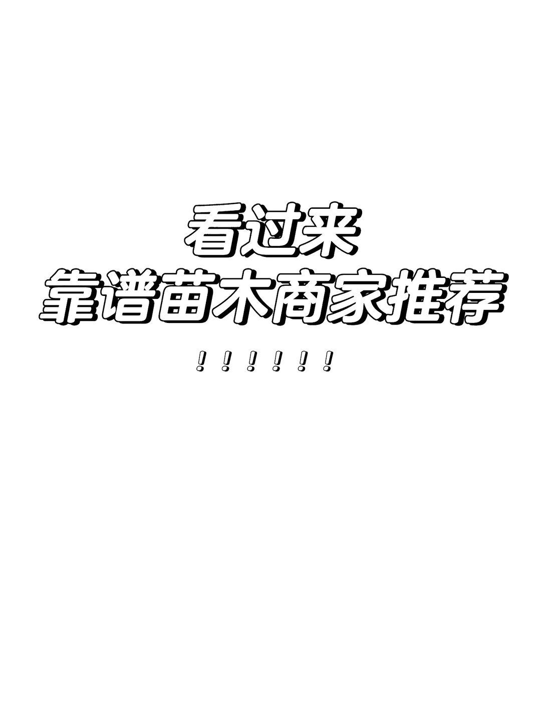 怕买不到靠谱的苗木就收藏起来吧！
