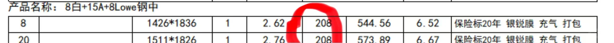 这是两个不同玻璃厂家相同规格的玻璃报价