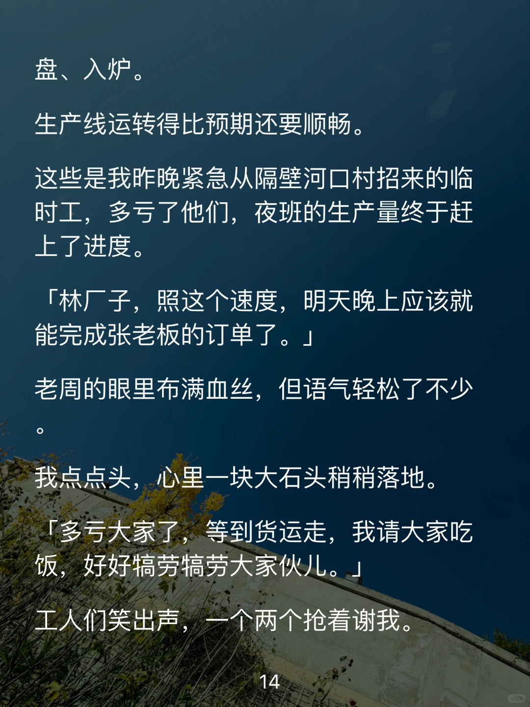 大学毕业后，我回村办了一家农产品加工厂。