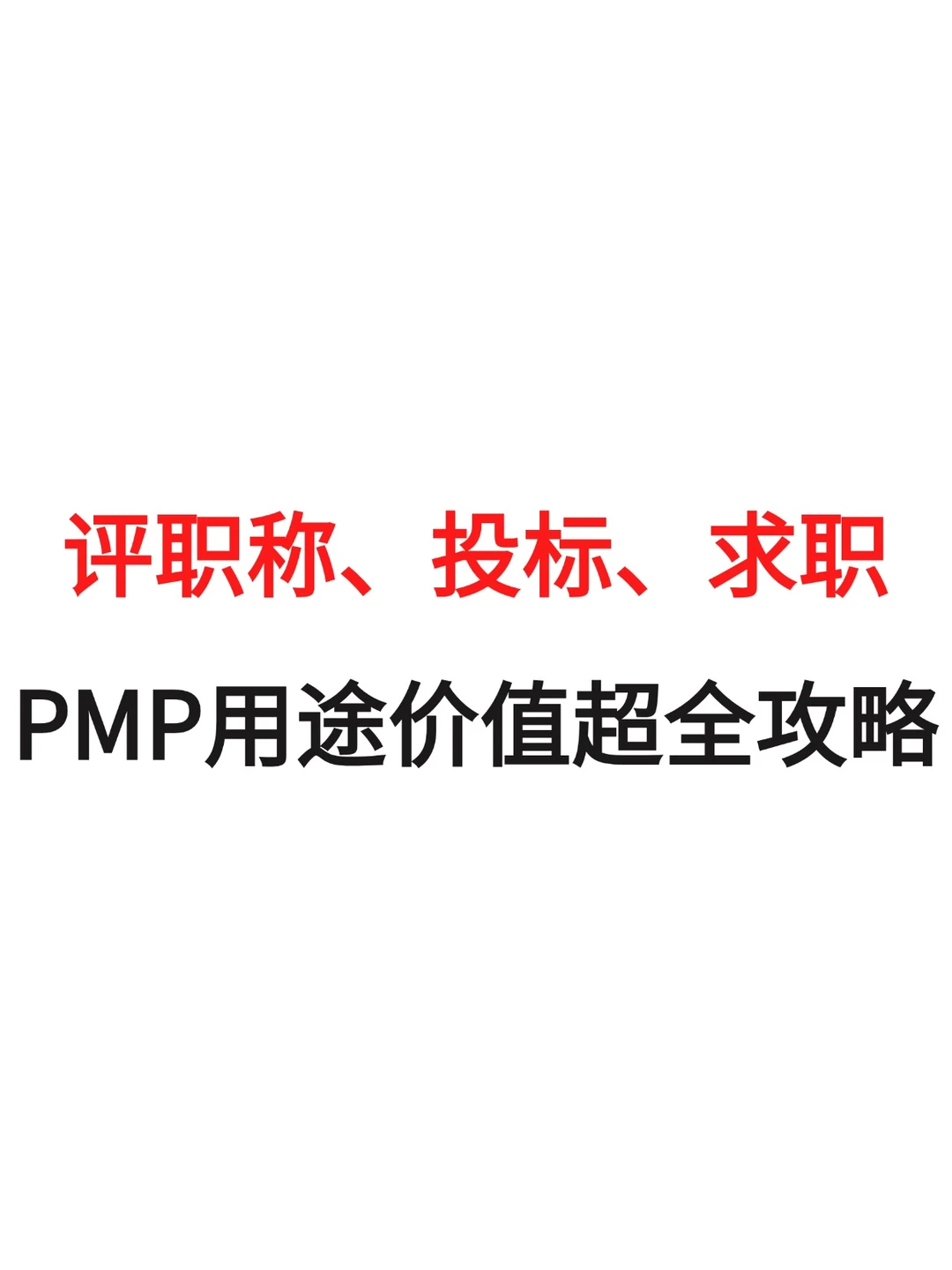评职称、投标、求职...PMP用途价值超全攻略