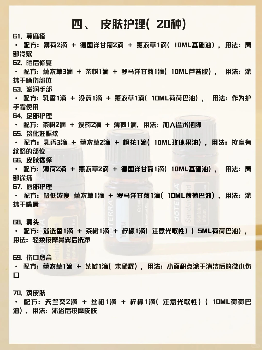 全网最细的精油配方汇总