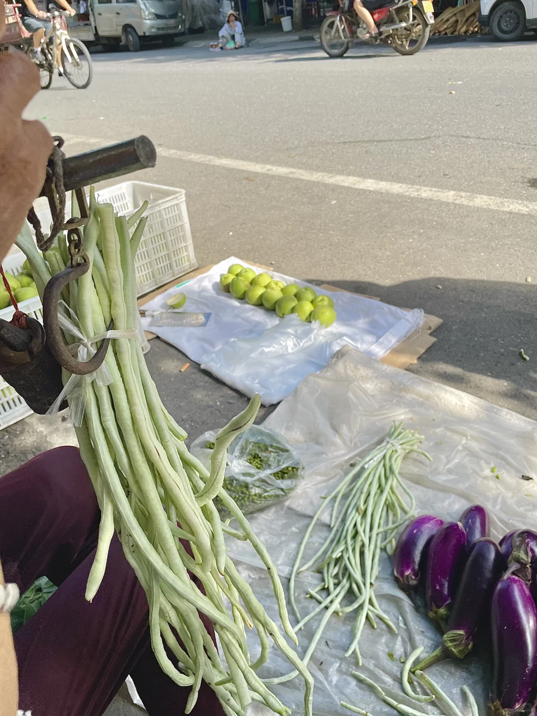 跟着奶奶卖自种鲜菜咯～