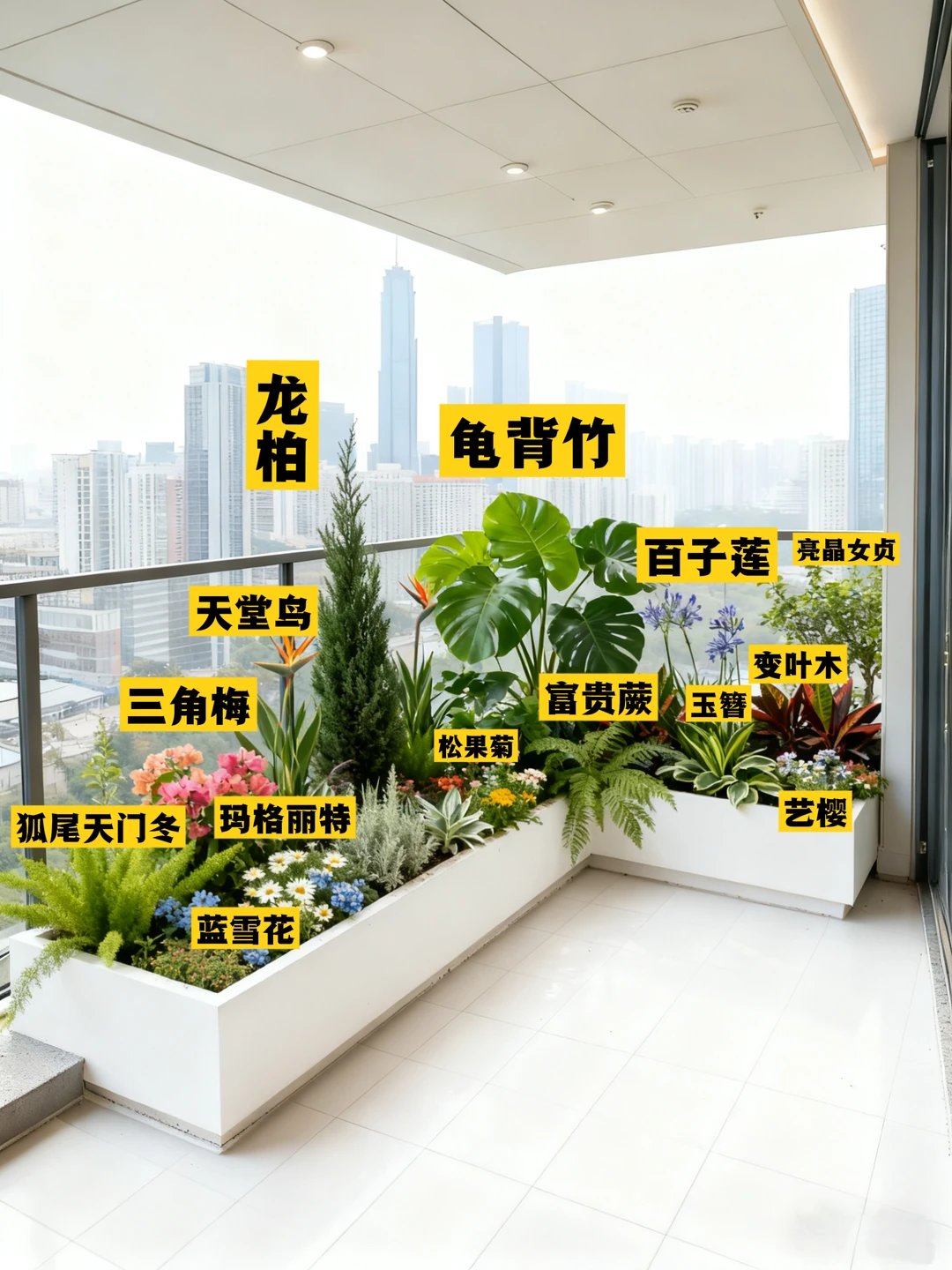 20㎡高层阳台植物清单｜18种好养绿植+花卉