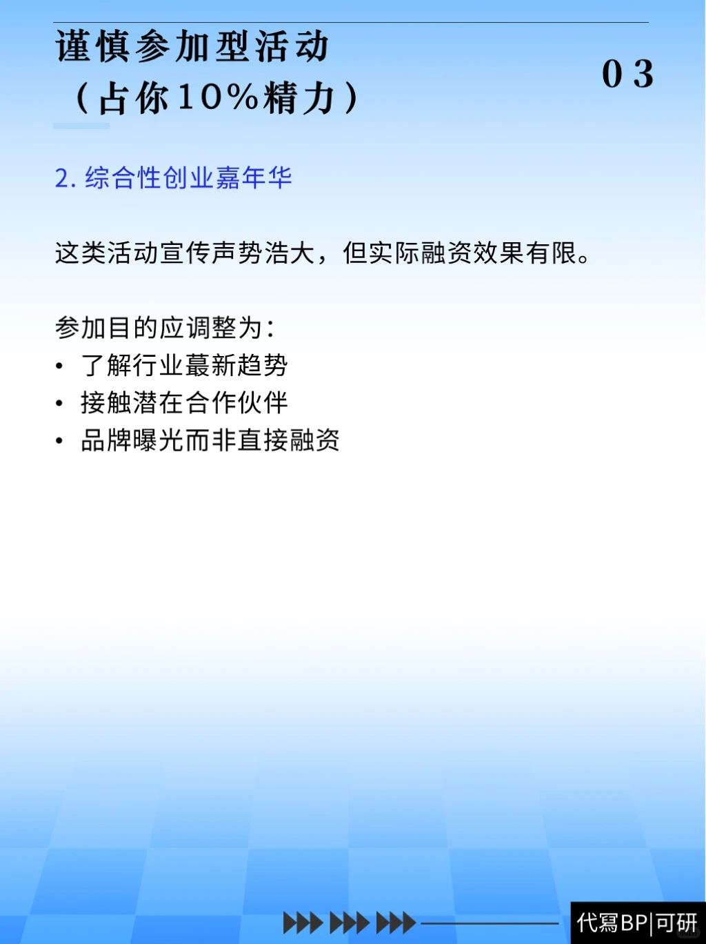 初创项目可以参加哪些融資活动？（代冩BP）