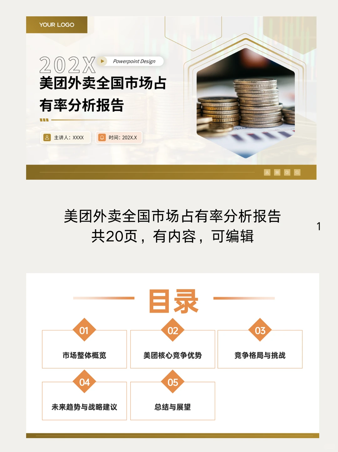 全国外卖市场占有率分析报告PPT