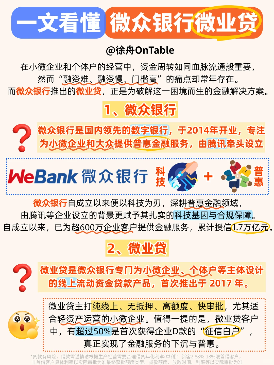 一文看懂微众银行微业贷：小微企业贷款神器