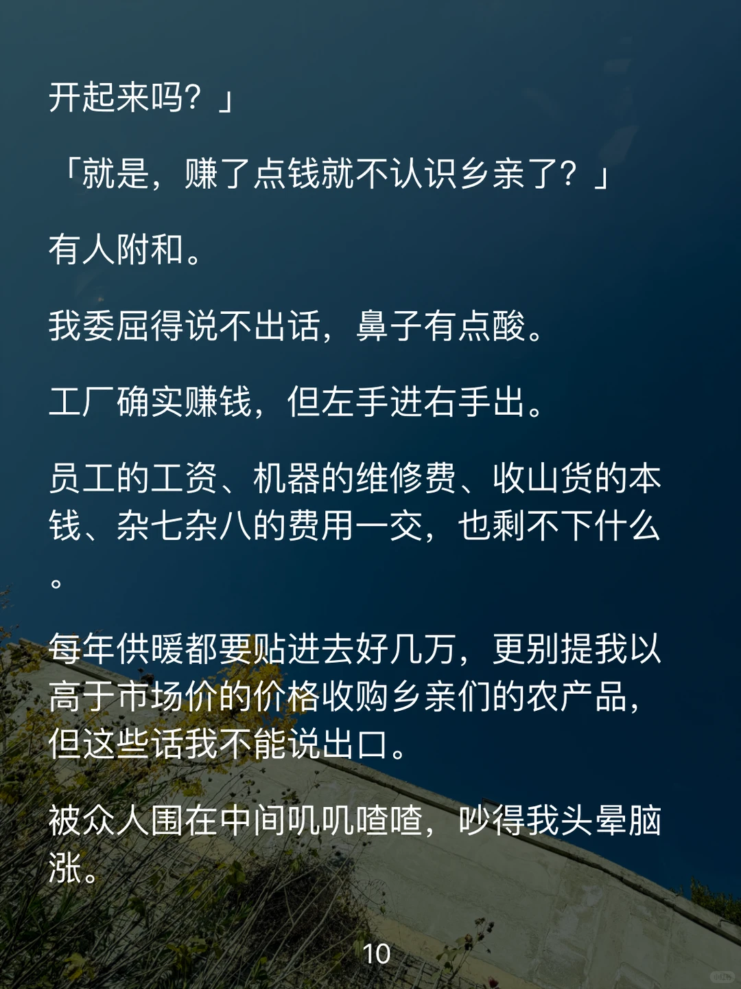 大学毕业后，我回村办了一家农产品加工厂。