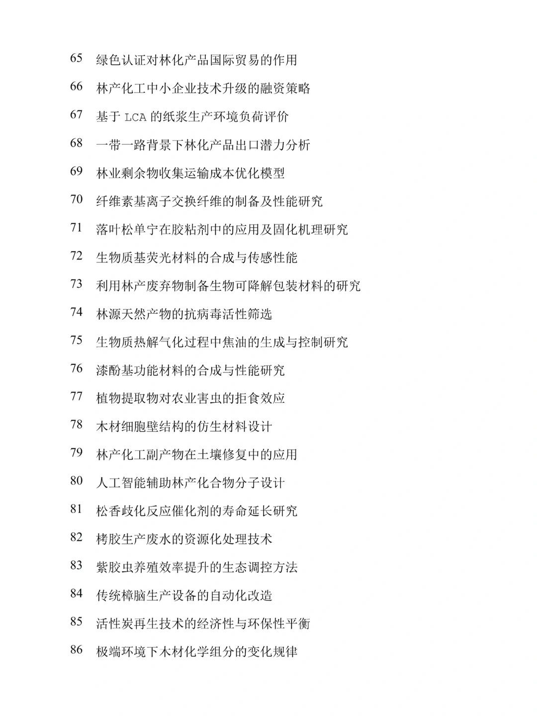 只能说林产化工专业的论文选题太好选了！