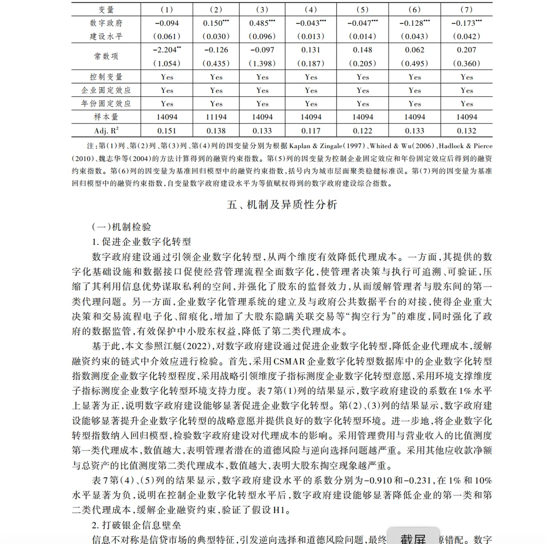 数字政府真能缓解企业融资难？