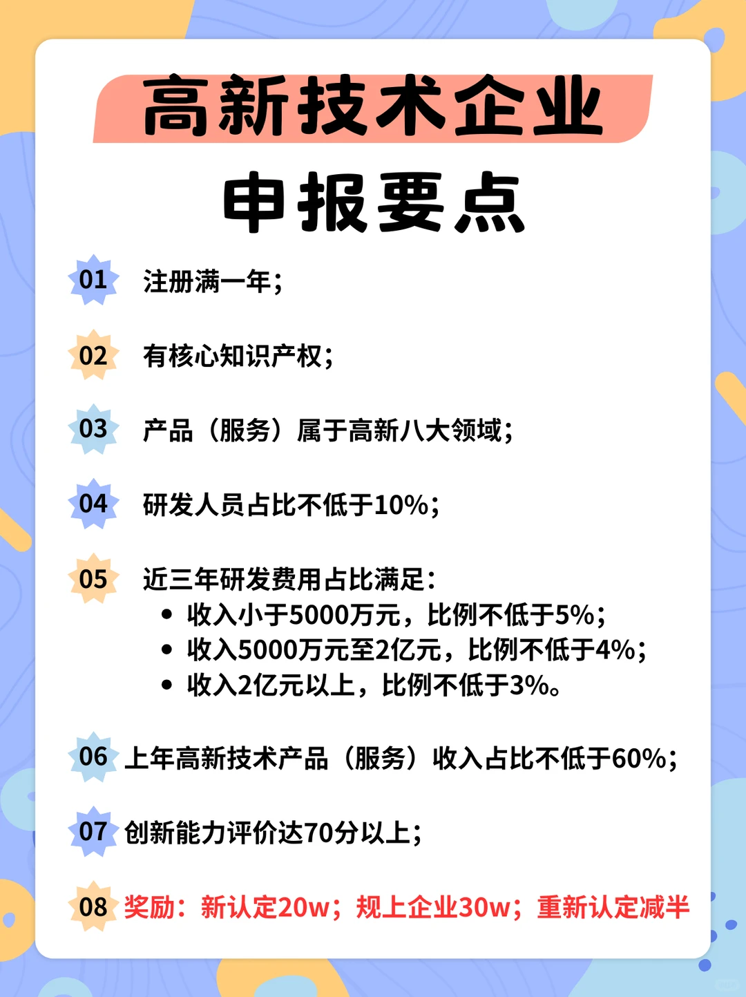 高新企业申报⚠️这 7个要点必看！