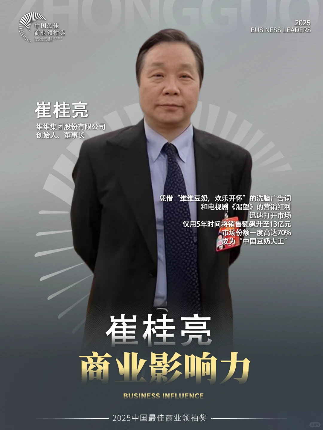 崔桂亮：国民“豆奶大王”的品牌缔造者