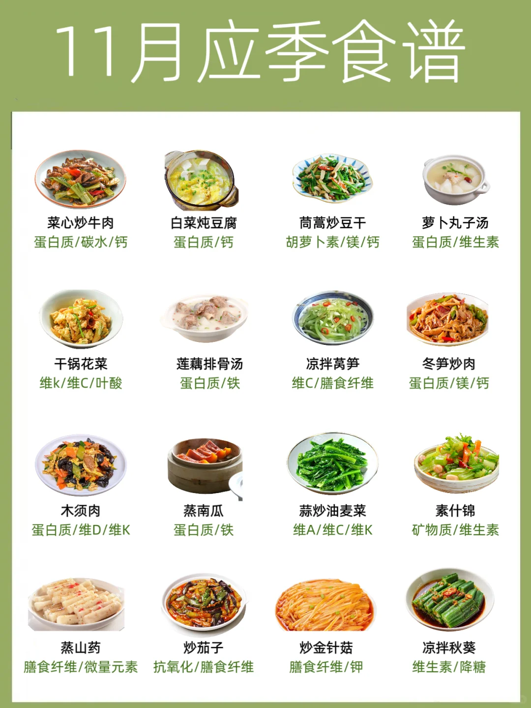 11月份吃什么蔬菜营养有价值！