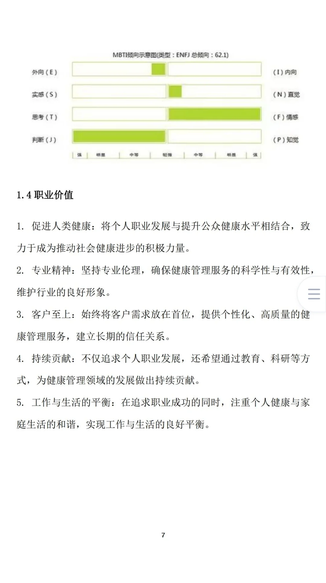 健康管理职业生涯规划书word+PPT