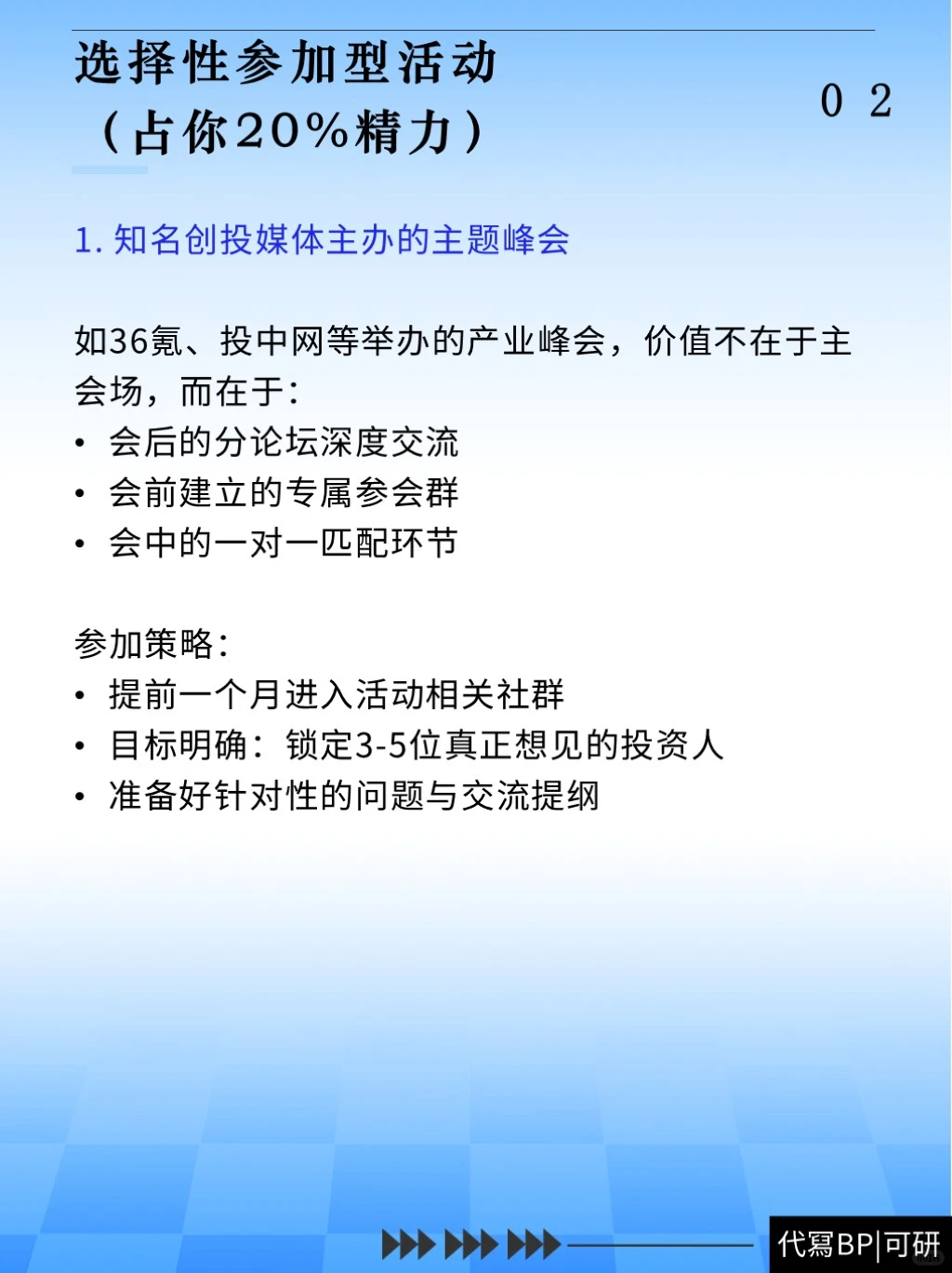 初创项目可以参加哪些融資活动？（代冩BP）