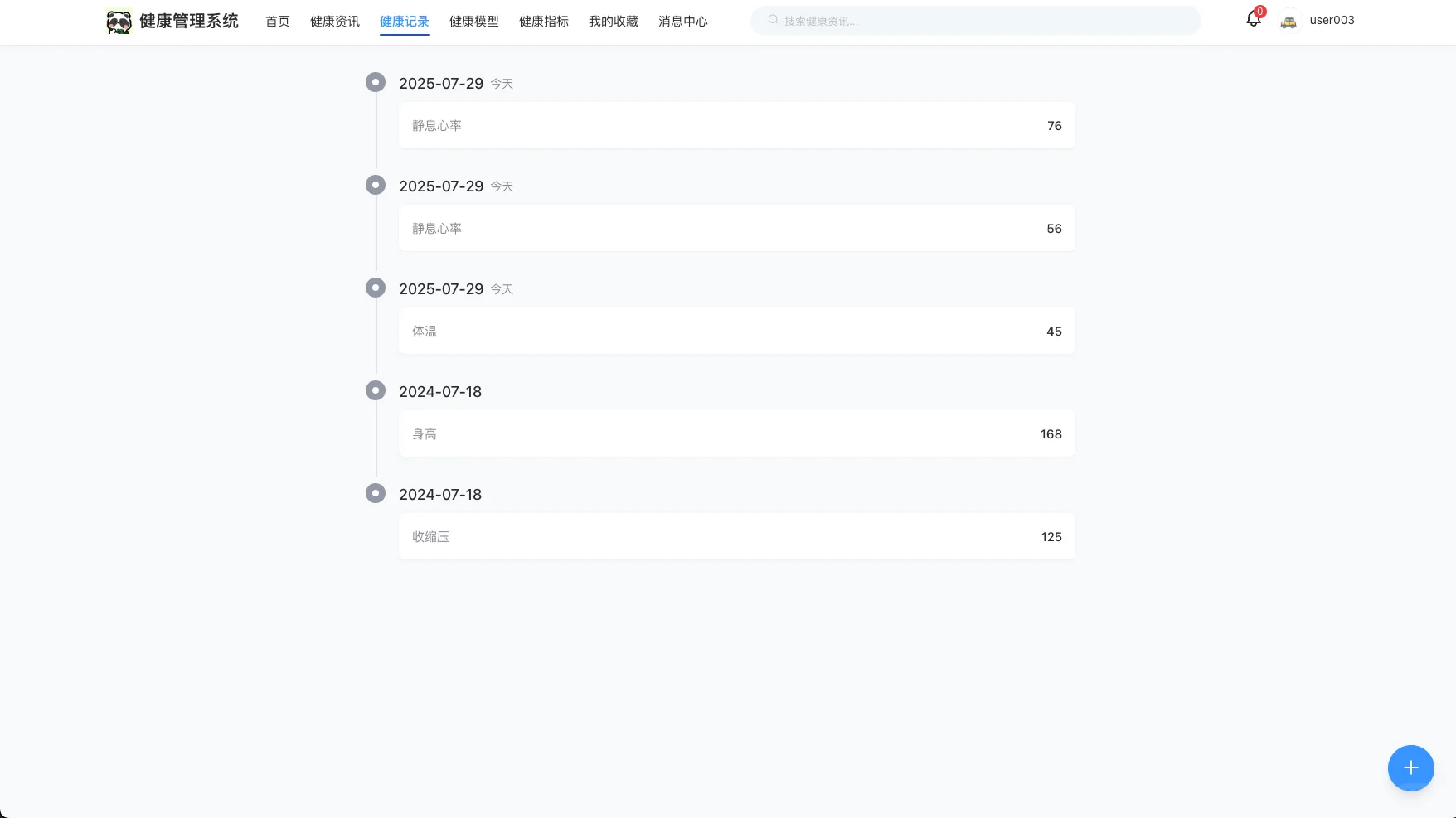 基于springboot的个人健康管理系统