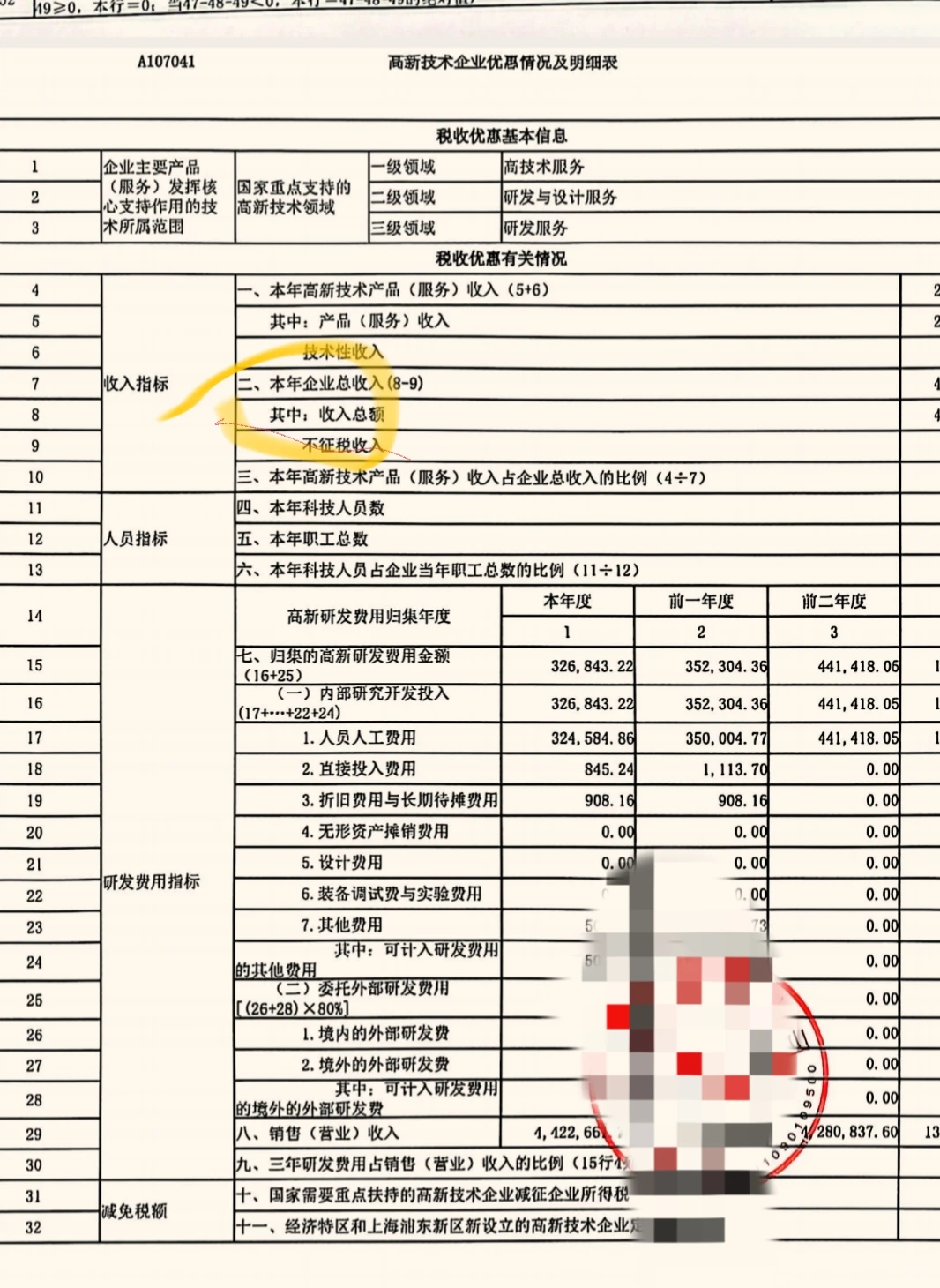 高新技术企业所得税税务预警～高新收入