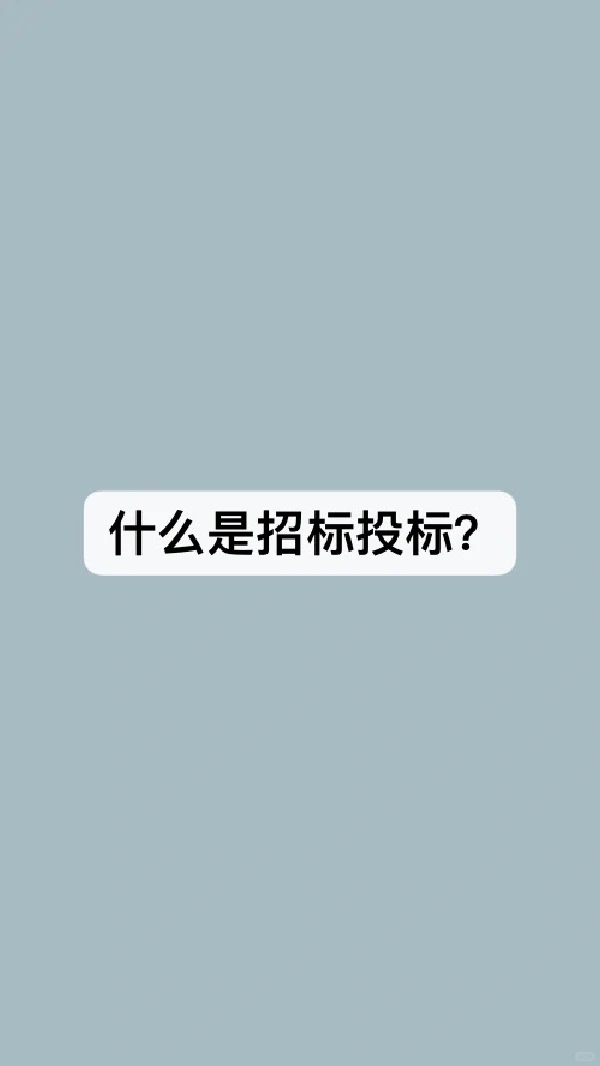 什么是招标投标？