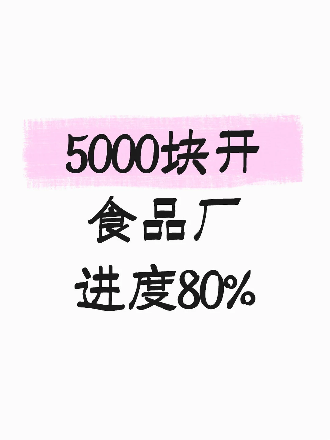 5000块开食品厂进度80%