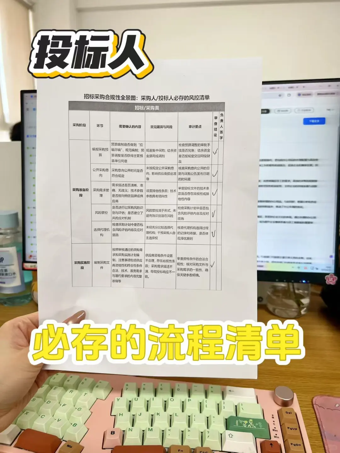 投标人必存的流程清单