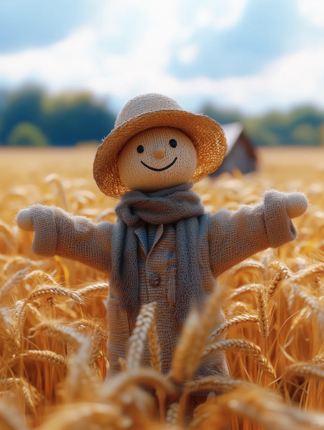 秋日麦田，丰收在金色阳光中闪耀