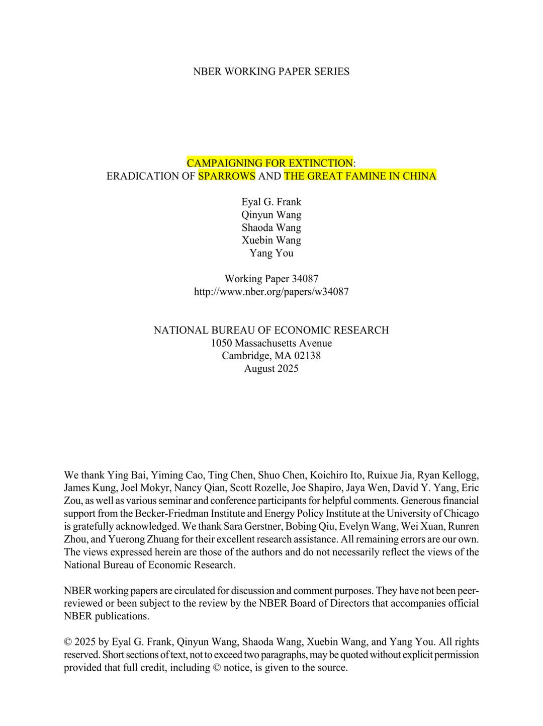 麻雀之死--生态破坏的代价