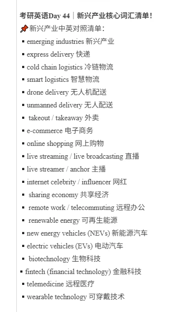 考研英语Day 44｜新兴产业核心词汇清单！