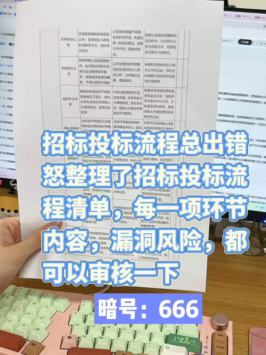 投标人必存的流程清单