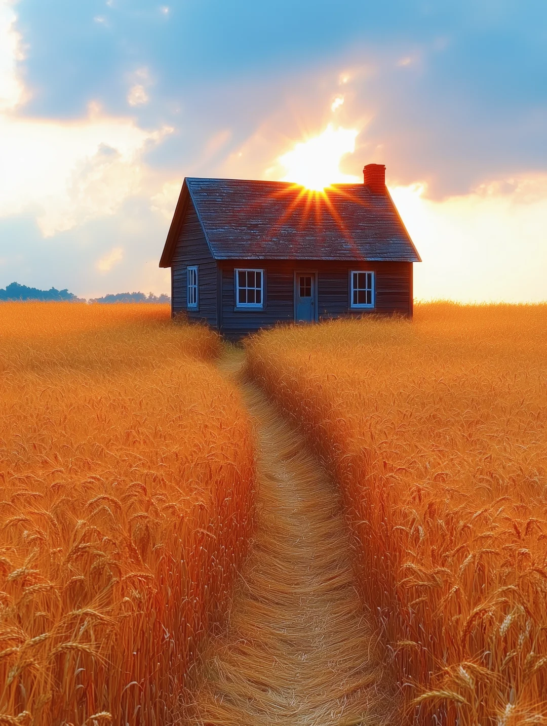 秋日麦田，丰收在金色阳光中闪耀