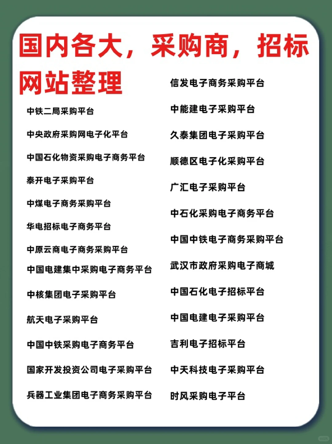 国内各大 采购网 招标网站整理