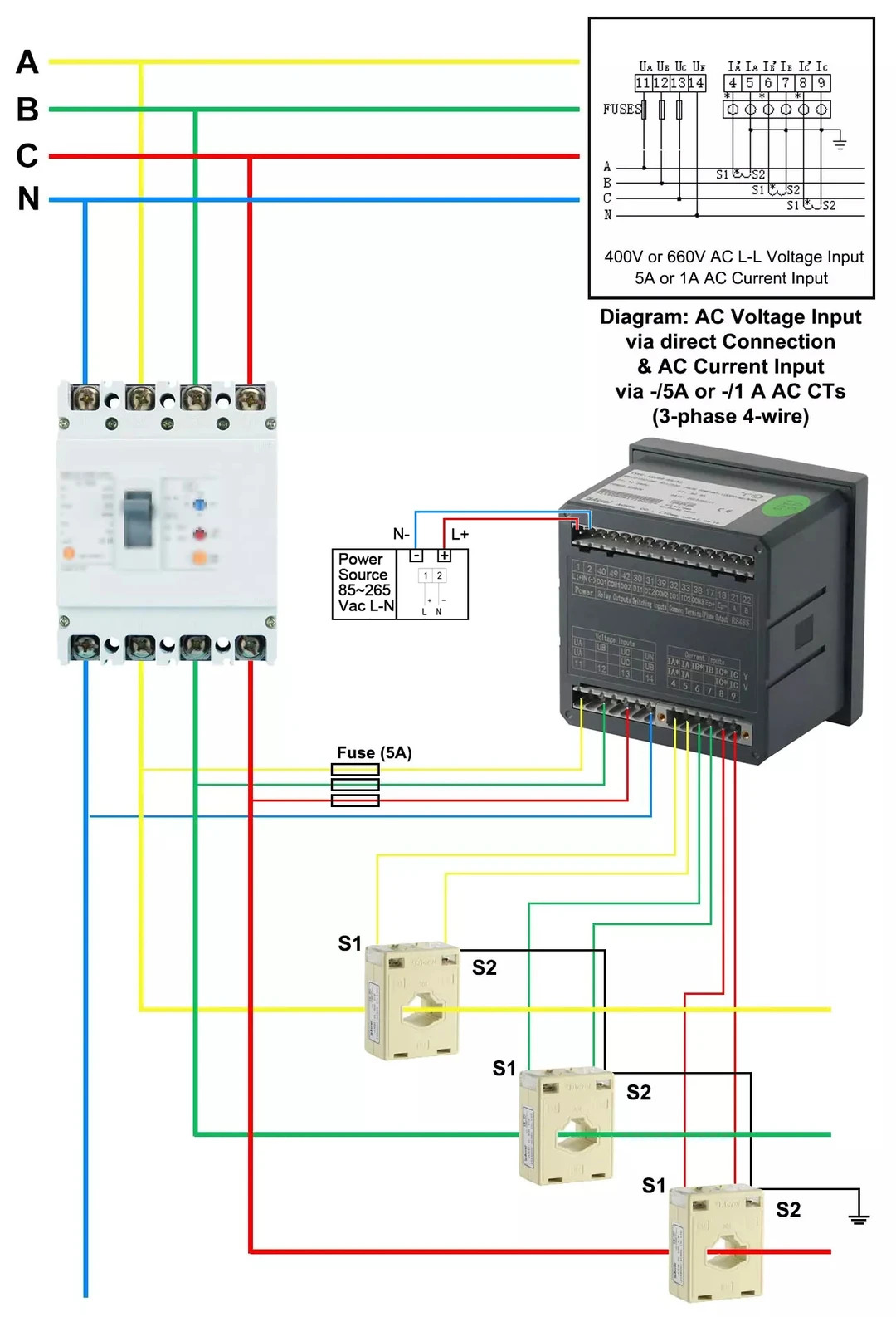 配电柜电力仪表如何接线？