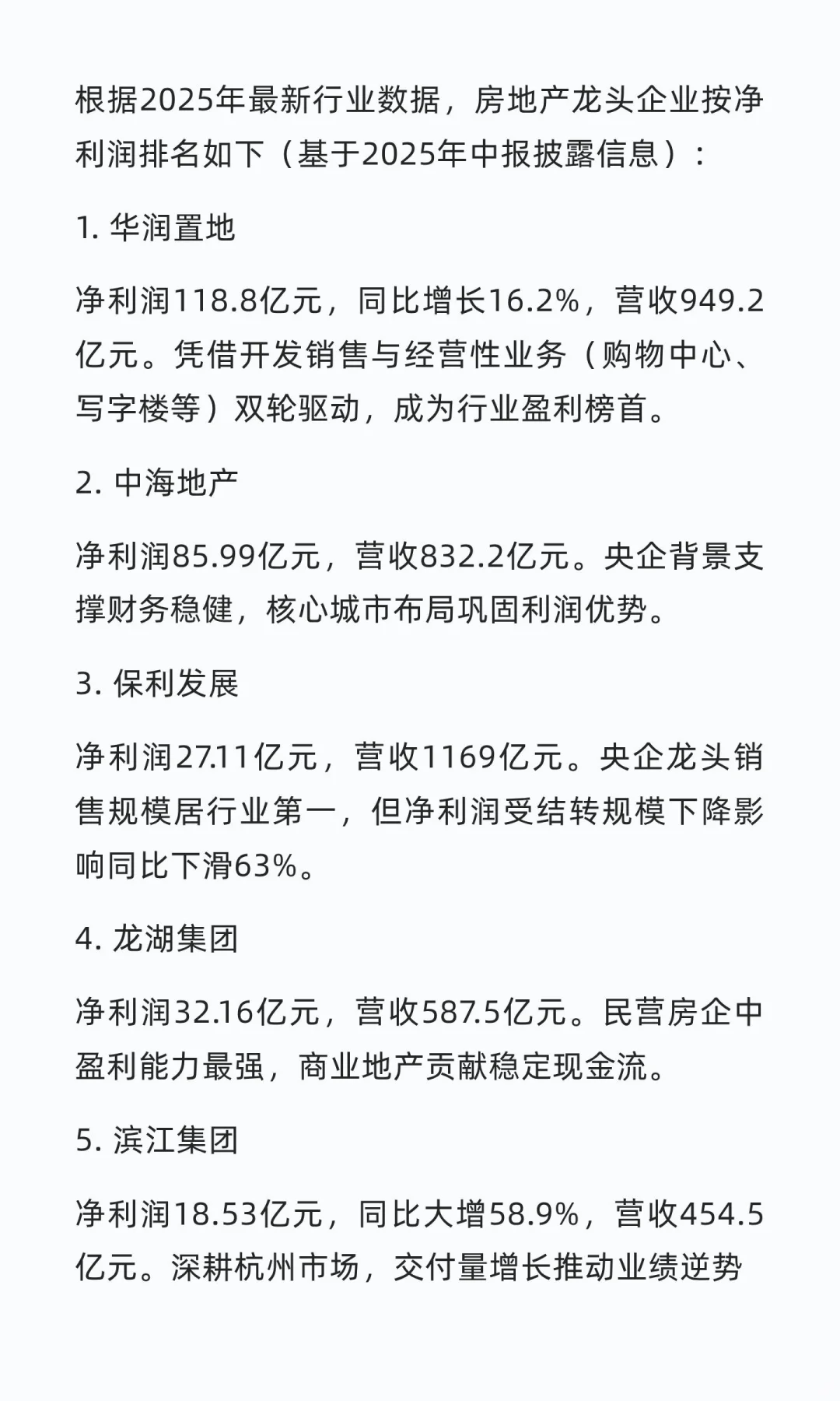 房地产龙头公司