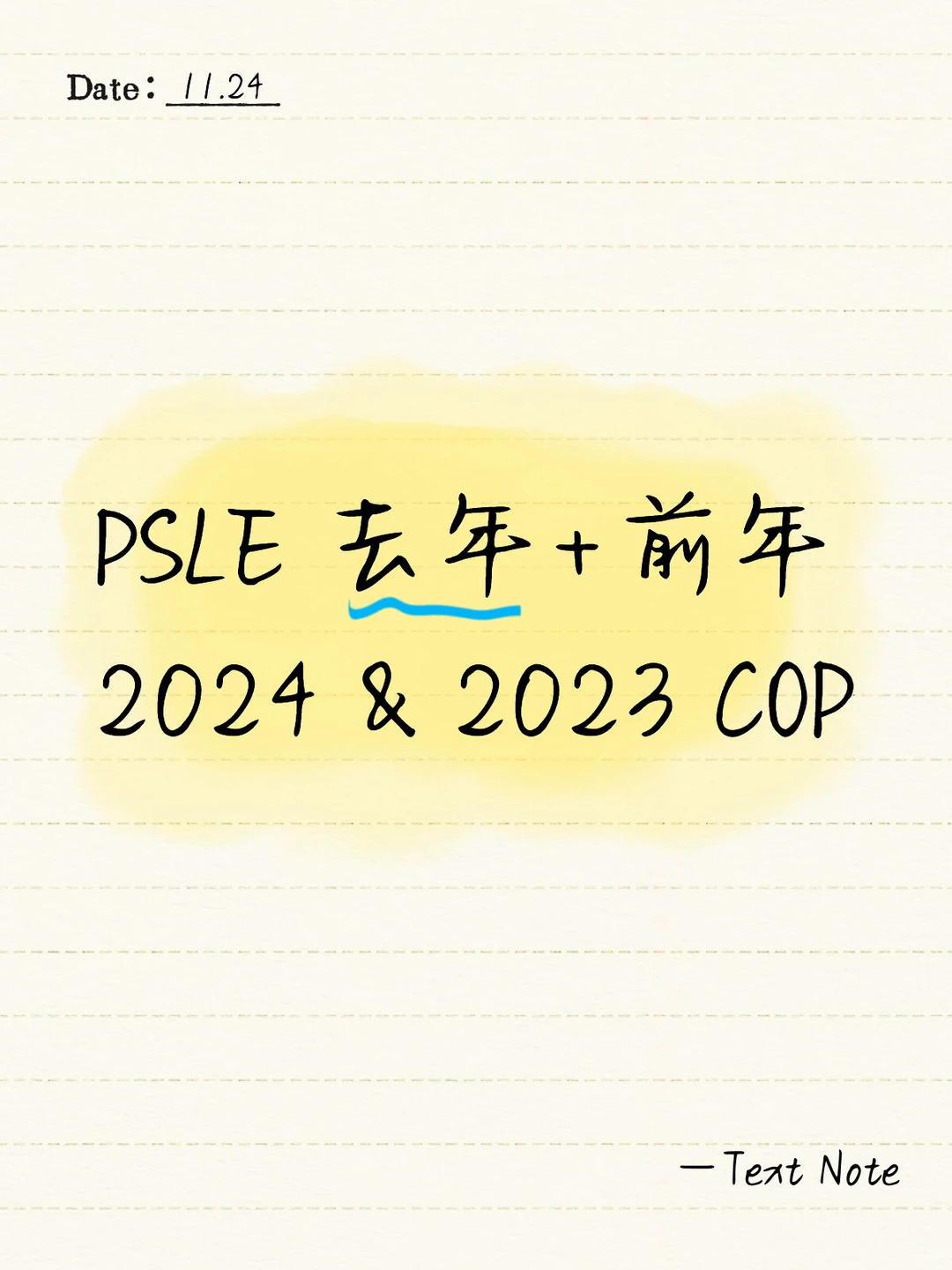 完整PSLE COP分数线去年+前年 （全部学校）