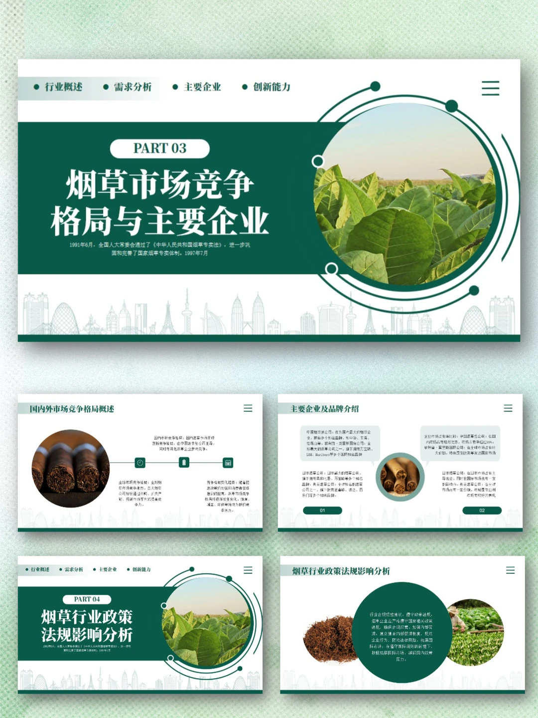 烟草行业工作汇报分析PPT模板｜全维度拆解