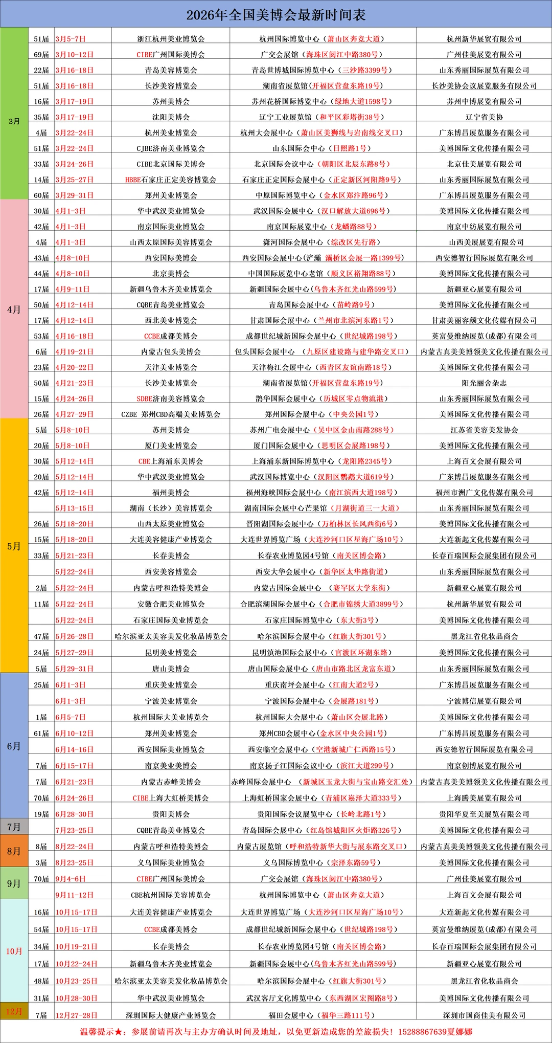 2026年的美博会时间表已出炉