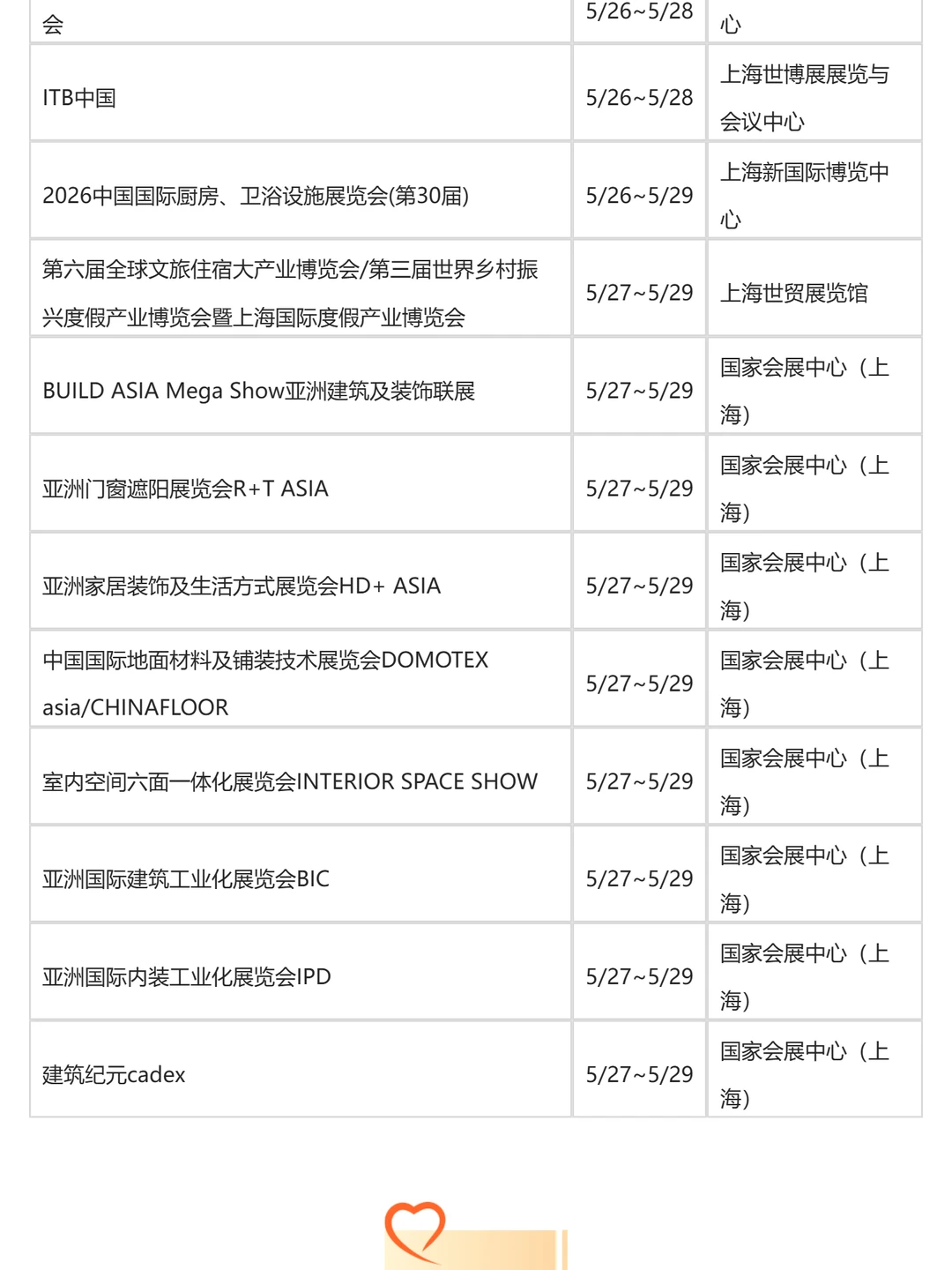 2026上海二季度（4-6月）展会排期发布！