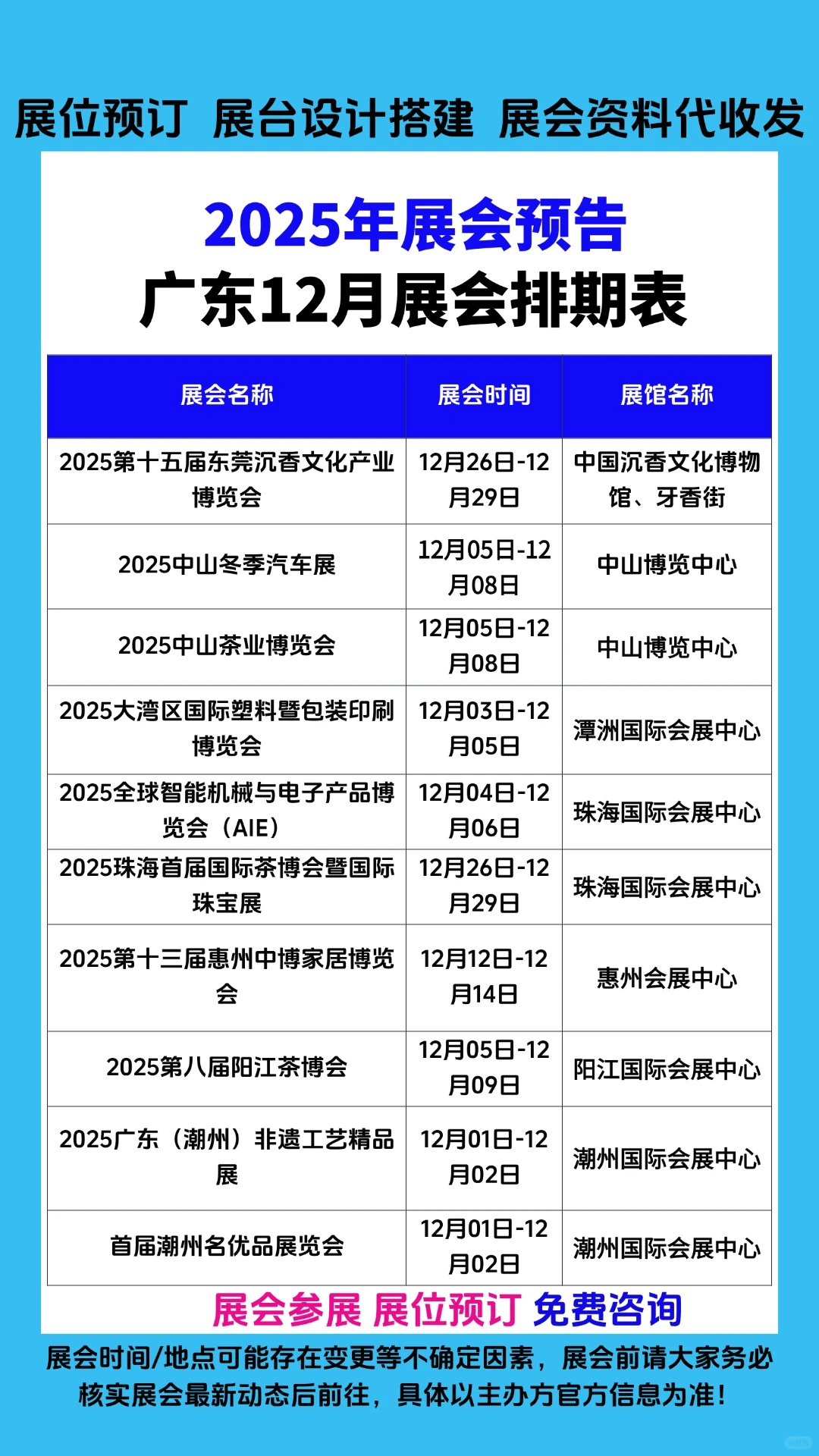 ?2025年广东展会排期?广州12月展会