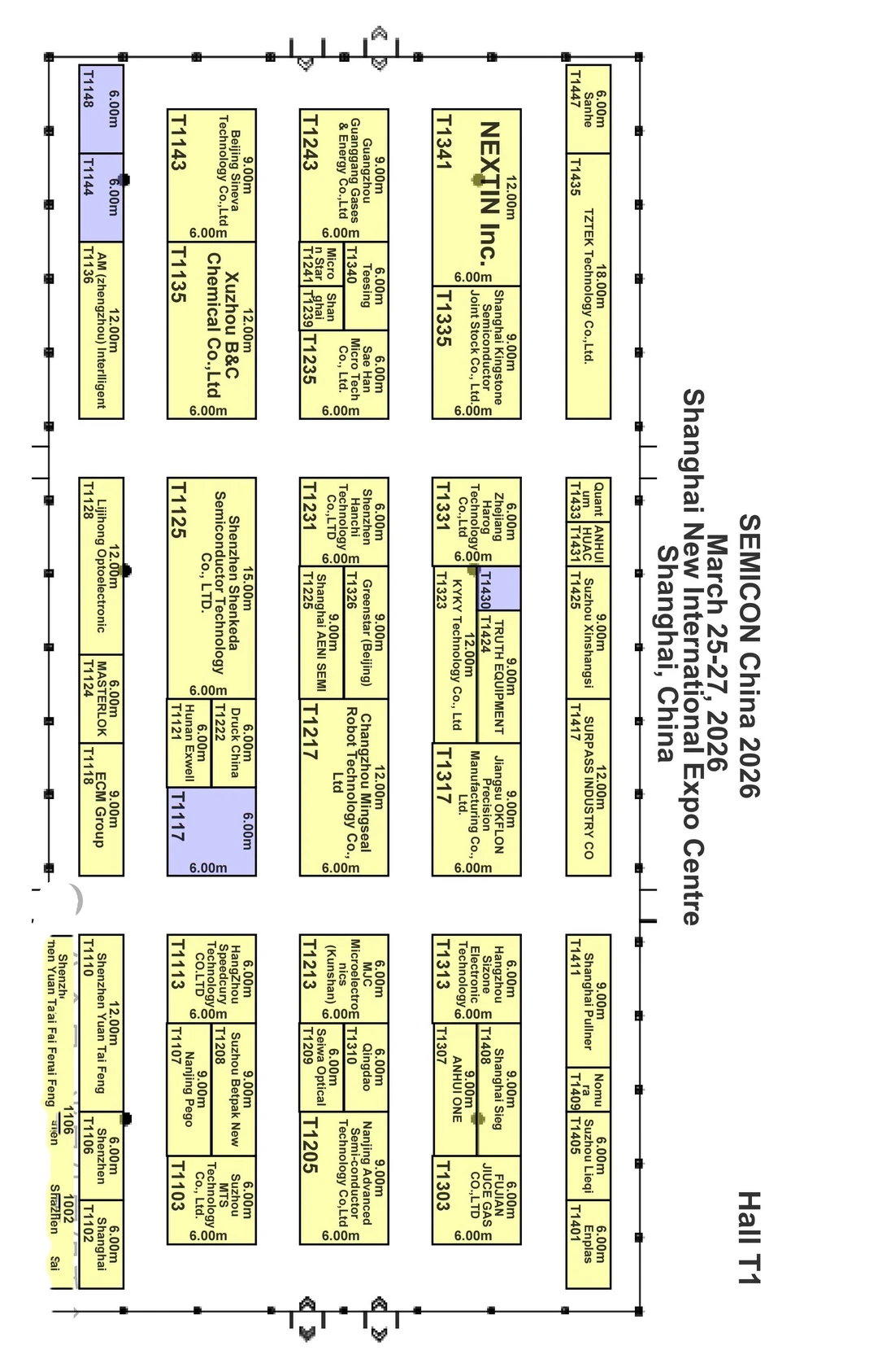SEMICON China 2026上海半导体展全展位图