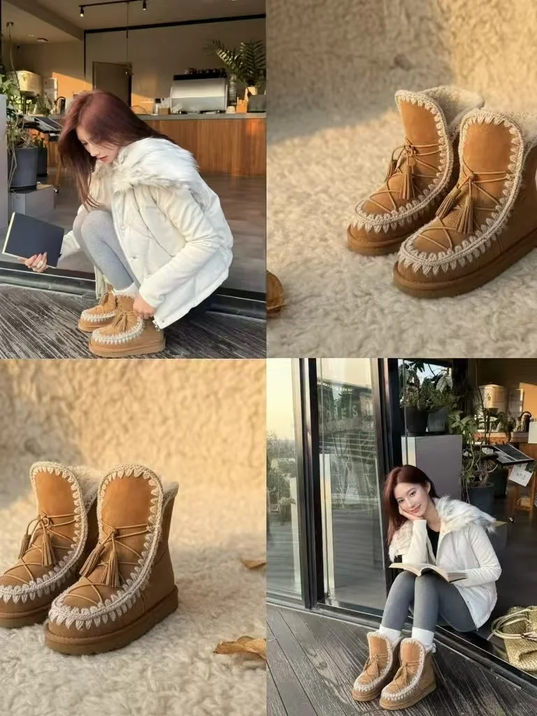 不愧是皮毛一体的靴子，好舒服❗❗