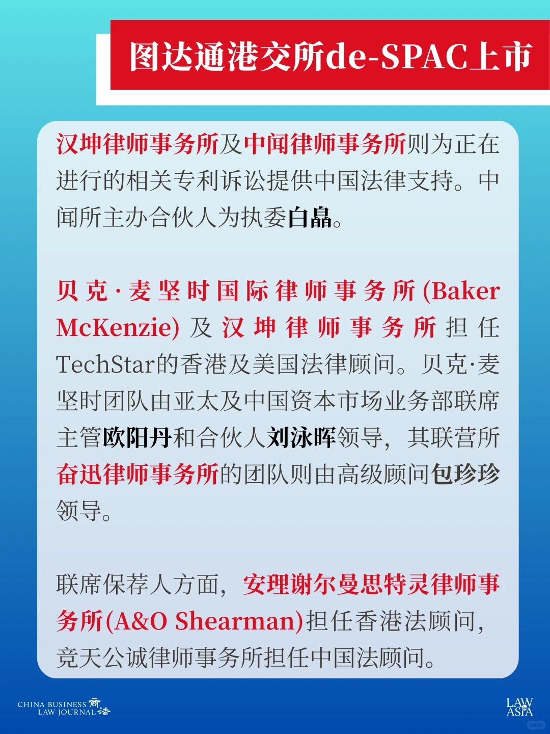 十律所助力图达通港交所de-SPAC上市