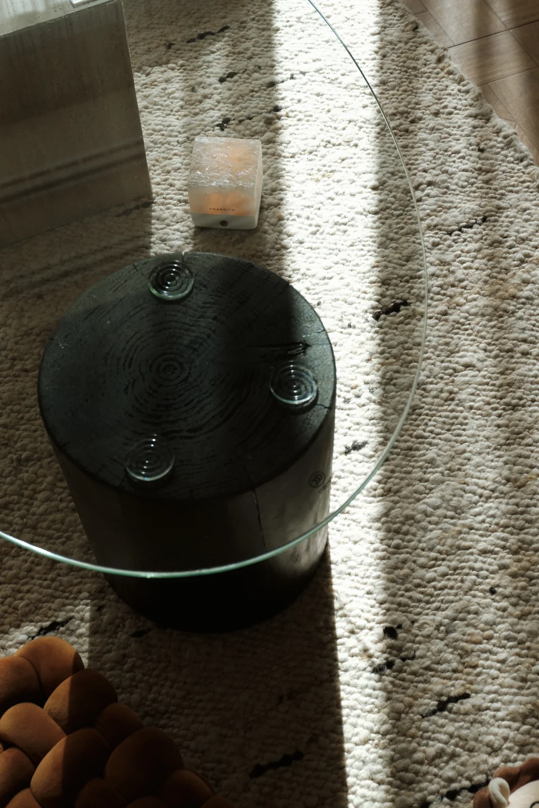 300?Diy中古茶几｜洞石中古玻璃茶几