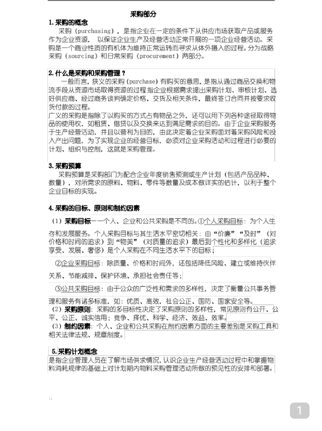 专业课《采购管理》必看简答题