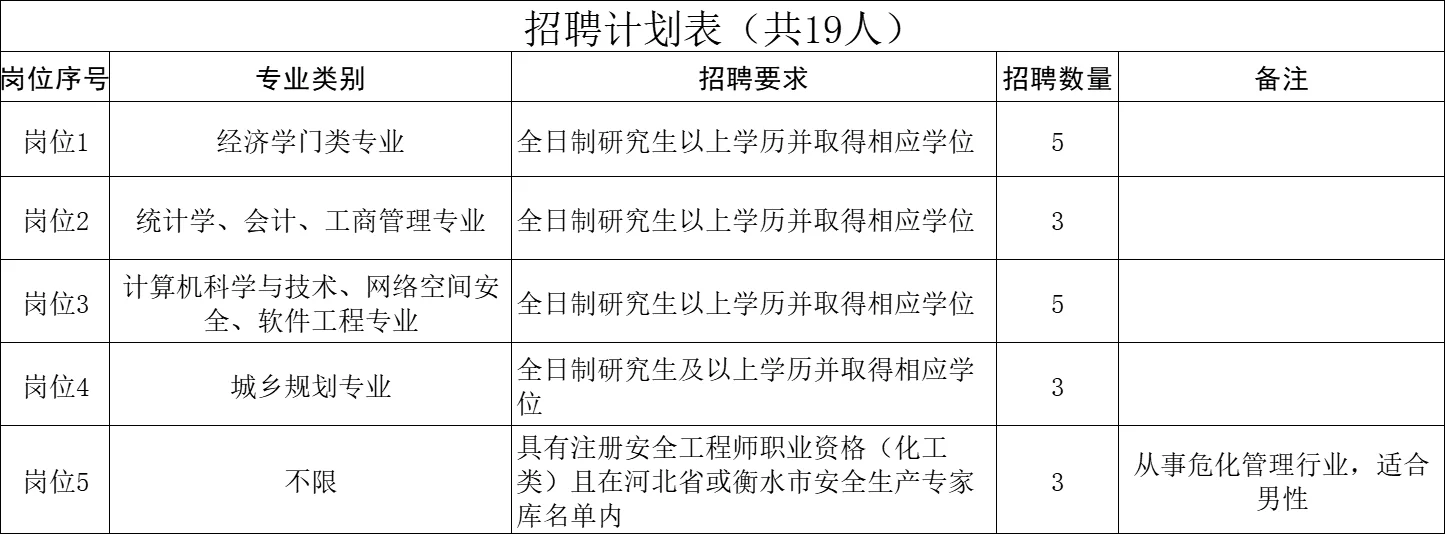 衡水高新科技集团招聘19人