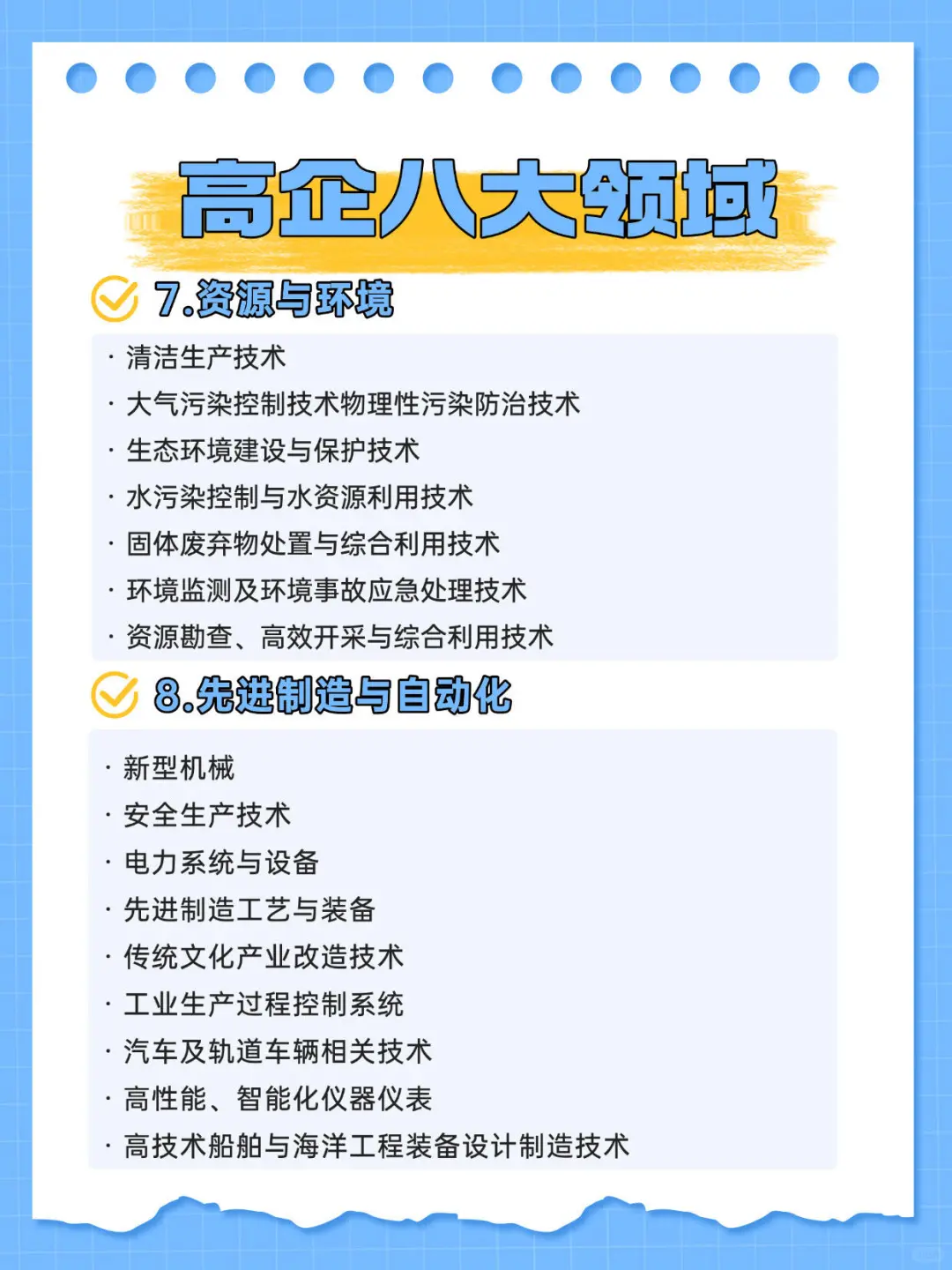 高企八大领域全解析?1分钟找到你的赛道