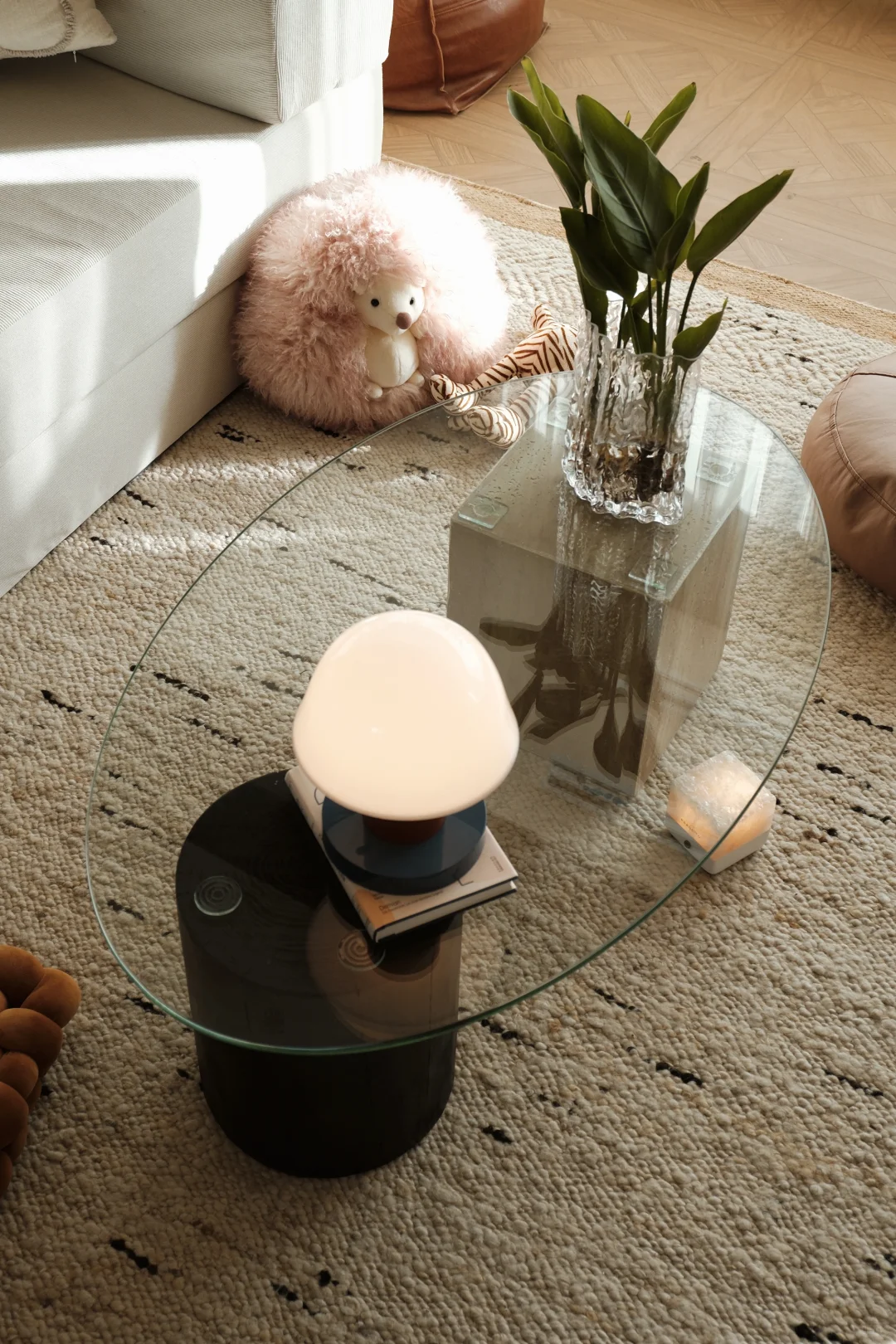 300?Diy中古茶几｜洞石中古玻璃茶几