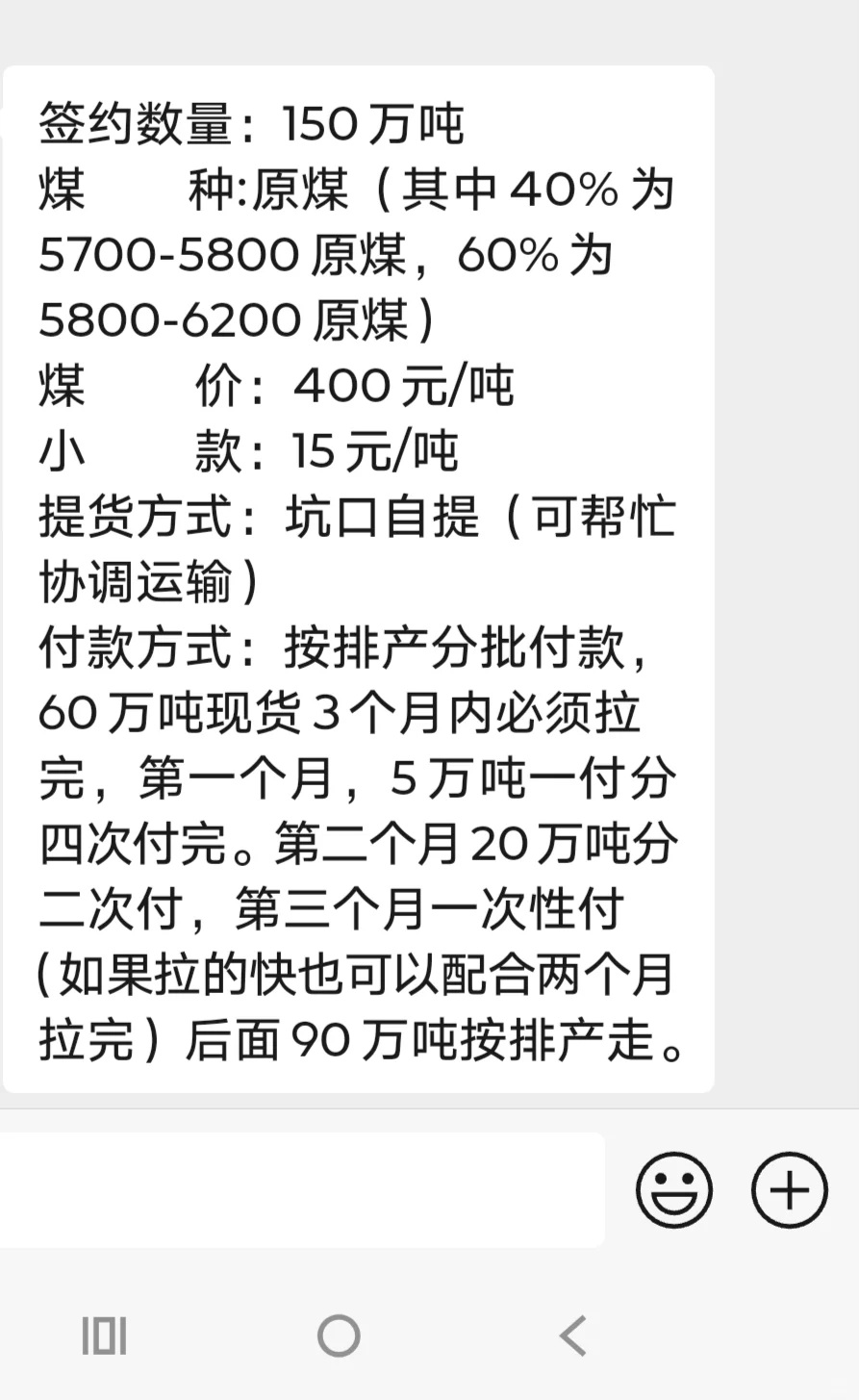 150万吨原煤