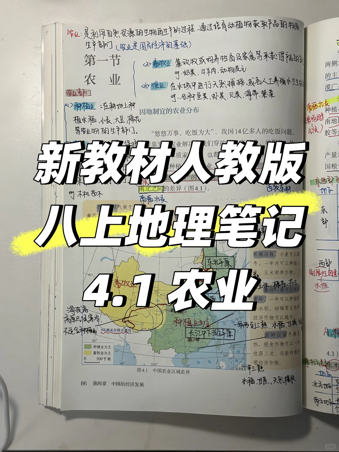 新人教版八上地理备课笔记4.1农业