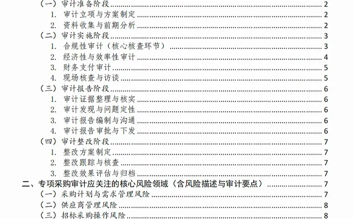 专项采购审计流程及关注要点