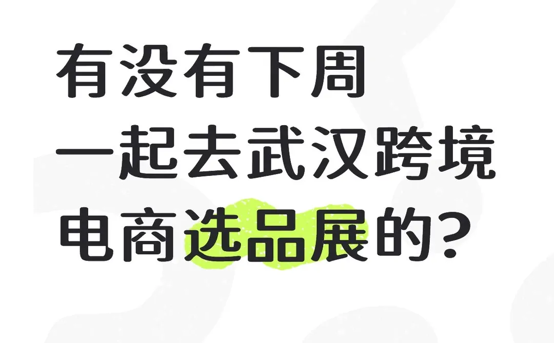 有没有下周一起去武汉跨境电商选品展的?
